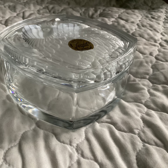 CRISTAL D’ARQUES SQUARE CLEAR AND FROSTED CRYSTAL OWL LIDDED BOX/CANDY D… - Picture 3 of 6